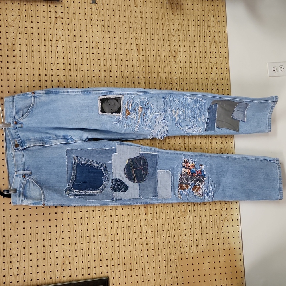 Custom Made Wrangler Patchwork Stitched Mickey Mo… - image 1